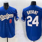 Los Angeles Dodgers Front #8 Back #24 Kobe Bryant Blue Gold Cool Base Stitched Baseball Jersey
