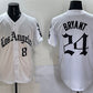 Los Angeles Dodgers Front #8 Back #24 Kobe Bryant White Mexico 2025 LA Gothic Style With Fernando Patch Vapor Premier Limited Stitched Baseball Jersey