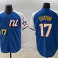 Los Angeles Dodgers National League #17 Shohei Ohtani Blue Alternate 2025 All-Star With Patch Edition Limited Stitched Baseball Jersey
