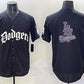 Los Angeles Dodgers Team Big Logo Black 2025 LA Gothic Style With 2024 World Series Champions Patch Vapor Premier Limited Stitched Baseball Jersey