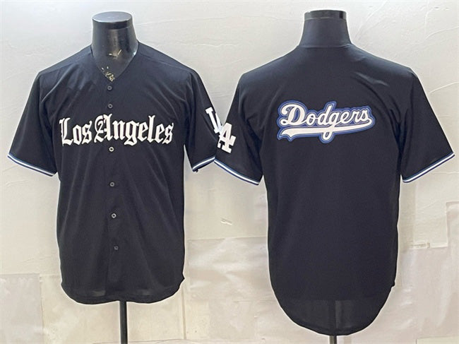 Los Angeles Dodgers Team Big Logo Black 'Gothic Edition' Vapor Premier Limited Stitched Baseball Jersey