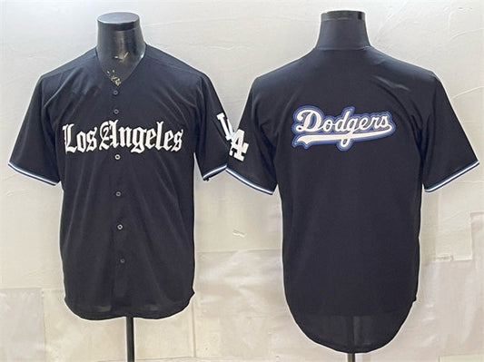 Los Angeles Dodgers Team Big Logo Black 'Gothic Edition' Vapor Premier Limited Stitched Baseball Jersey