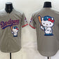 Los Angeles Dodgers Team Big Logo Grey Hello Kitty Night 2025 World Series Champions Patch Stitched Jersey
