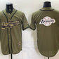 Los Angeles Dodgers Team Big Logo Olive 2026 Armed Forces Day Stitched Jersey