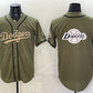 Los Angeles Dodgers Team Big Logo Olive 2026 Armed Forces Day Stitched Jersey 2