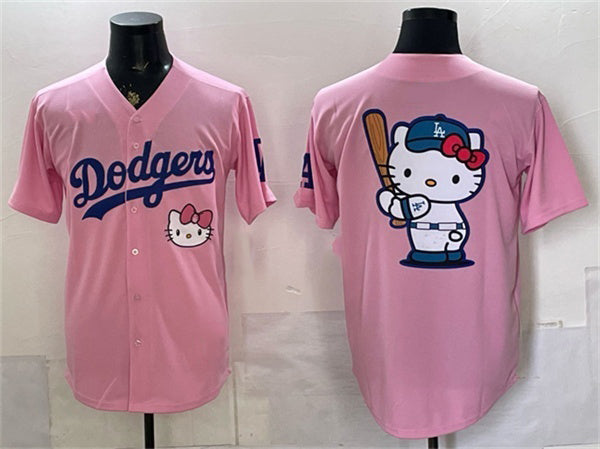 Los Angeles Dodgers Team Big Logo Pink 2025 Hello Kitty Vapor Limited Stitched Jersey