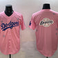 Los Angeles Dodgers Team Big Logo Pink 2025 Tokyo Series Limited Stitched Baseball Jersey