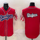 Los Angeles Dodgers Team Big Logo Red Limited Stitched Baseball Jersey
