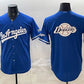 Los Angeles Dodgers Team Big Logo Royal Alternate Stadium Stitched Baseball Jerseys