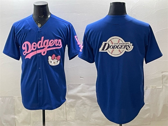 Los Angeles Dodgers Team Big Logo Royal Hello Kitty Night Stitched Jersey