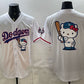 Los Angeles Dodgers Team Big Logo White Hello Kitty Night 2025 World Series Champions Patch Stitched Jersey