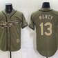 Los Angeles Dodgers #13 Max Muncy Olive 2026 Armed Forces Day Stitched Jersey