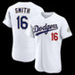 Los Angeles Dodgers #16 Will Smith White 2026 Gold Collection Authentic Stitched Baseball Jersey