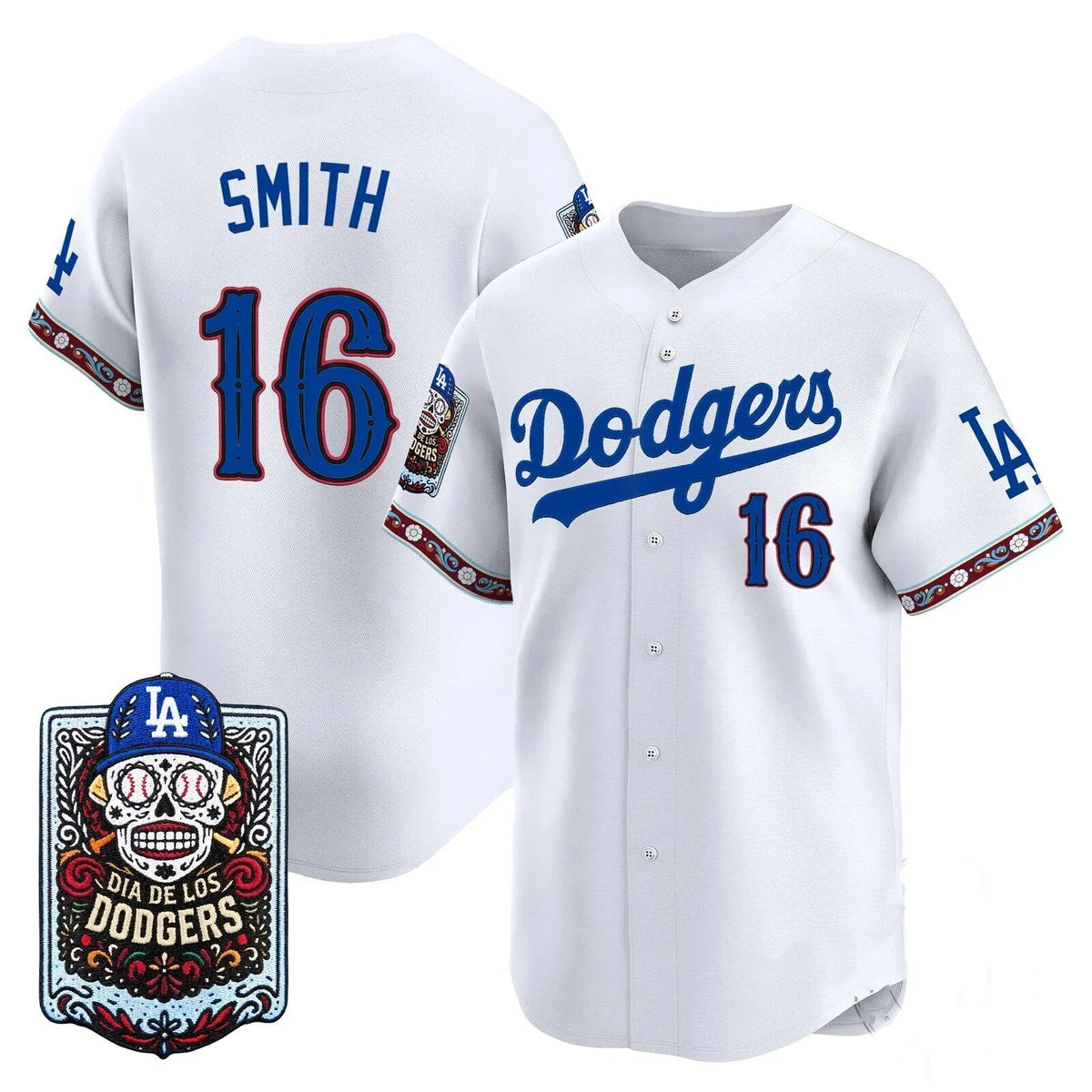 Los Angeles Dodgers #16 Will Smith x Dia De Los Muertos White 2026 Baseball Jersey