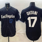 Los Angeles Dodgers #17 Shohei Ohtani Black 2025 World Series Champions Patch 'Gothic Edition' Vapor Premier Limited Stitched Baseball Jersey