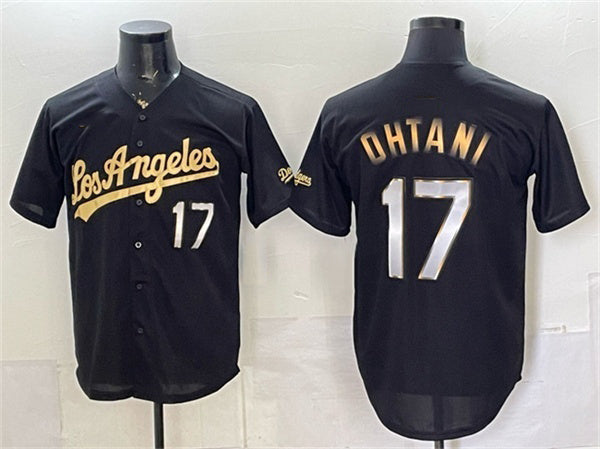 Los Angeles Dodgers #17 Shohei Ohtani Black Gold Limited Stitched Jersey
