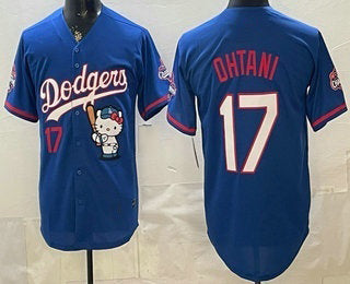 Los Angeles Dodgers #17 Shohei Ohtani Blue Hello Kitty 2025 World Series Champions Limited Jersey