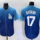 Los Angeles Dodgers #17 Shohei Ohtani Blue Stitched Baseball Jersey