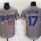 Los Angeles Dodgers #17 Shohei Ohtani Grey 2025 Tokyo Series Limited Stitched Jersey