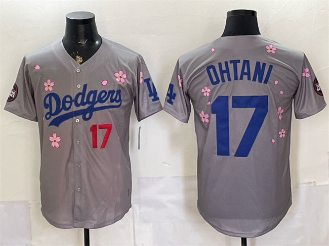Los Angeles Dodgers #17 Shohei Ohtani Grey 2025 Tokyo Series Limited Stitched Jersey