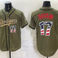 Los Angeles Dodgers #17 Shohei Ohtani Olive 2026 Armed Forces Day 250 Fourth of July Stitched Baseball Jersey