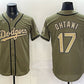 Los Angeles Dodgers #17 Shohei Ohtani Olive 2026 Armed Forces Day Stitched Jersey