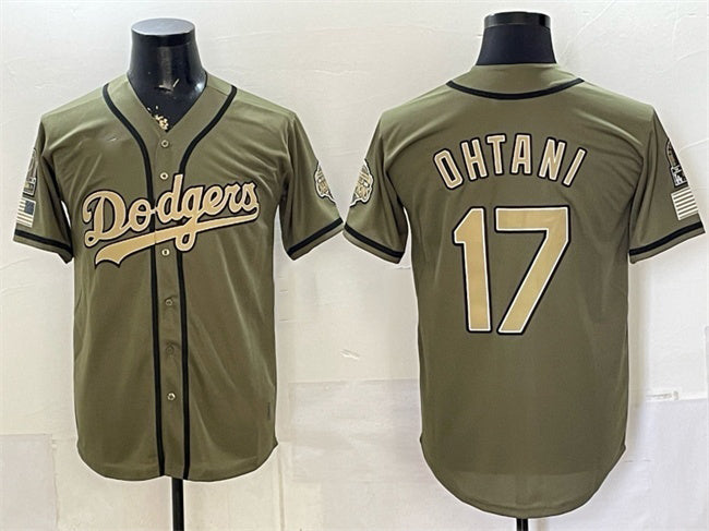 Los Angeles Dodgers #17 Shohei Ohtani Olive 2026 Armed Forces Day Stitched Jersey