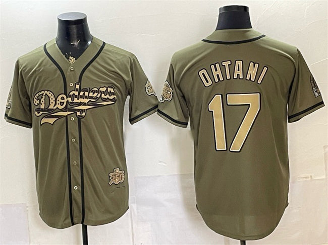 Los Angeles Dodgers #17 Shohei Ohtani Olive 2026 Armed Forces Day Stitched Jersey 2