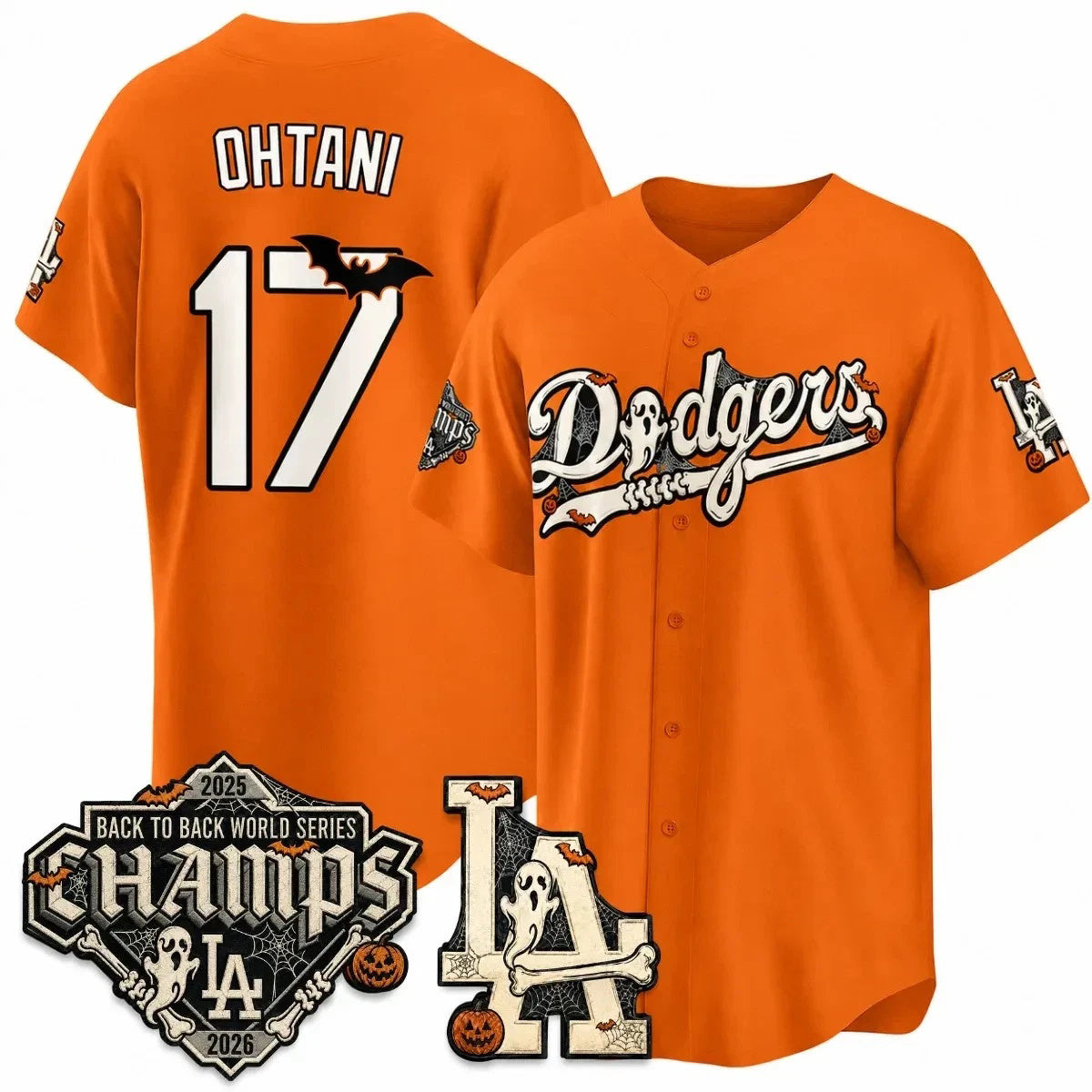 Los Angeles Dodgers #17 Shohei Ohtani Orange Halloween 2026 Baseball Jersey