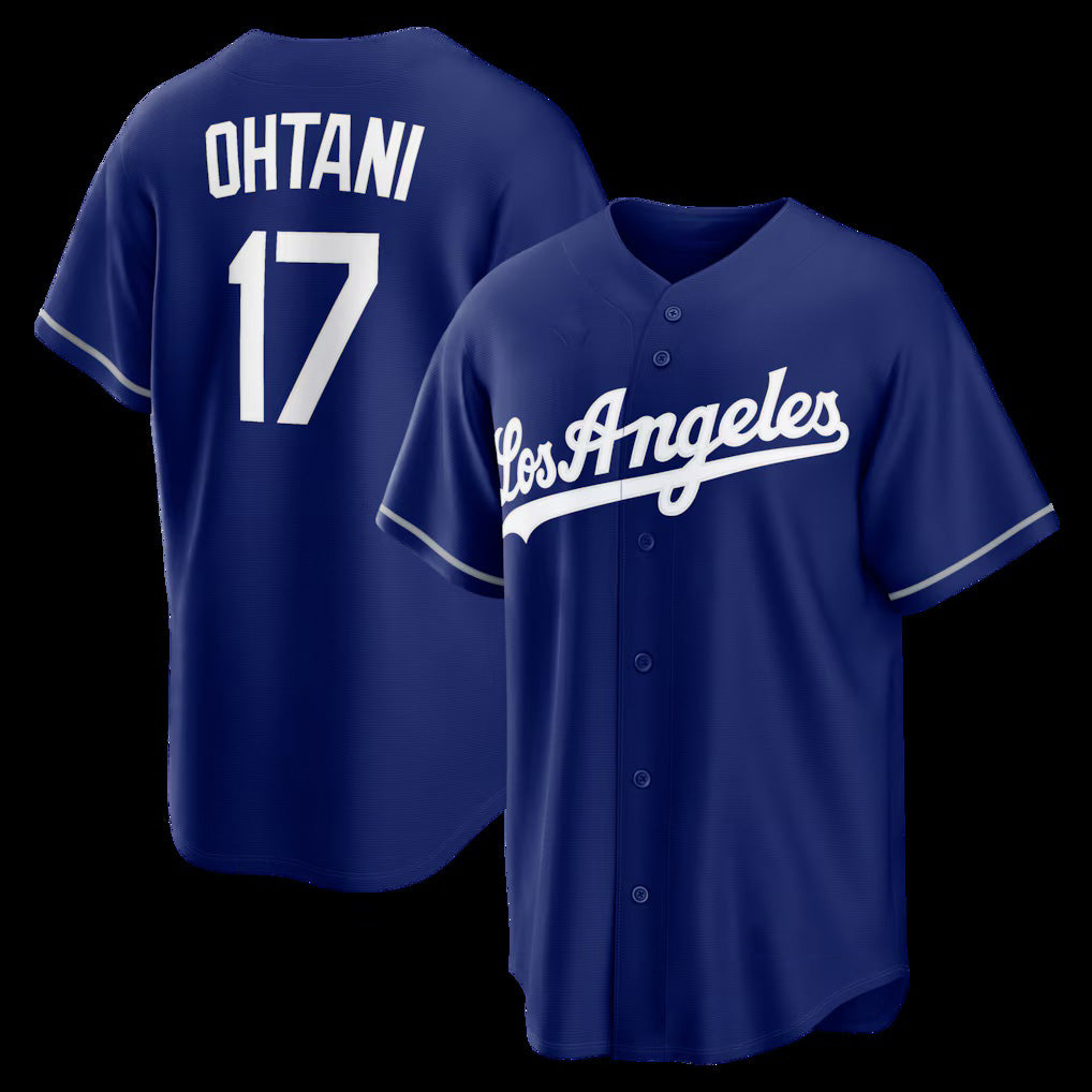 Los Angeles Dodgers #17 Shohei Ohtani Royal Alternate Replica Stitched Baseball Jersey