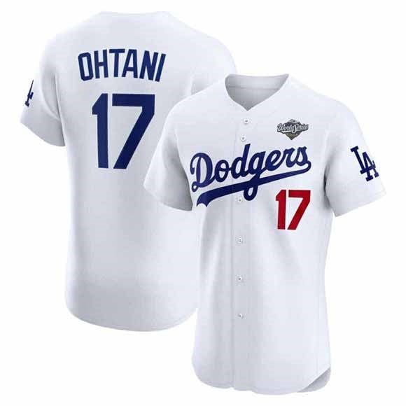 Los Angeles Dodgers #17 Shohei Ohtani White 2025 World Series Cool Base Sttiched Jersey