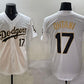 Los Angeles Dodgers #17 Shohei Ohtani White Gold Limited Stitched Baseball Jersey