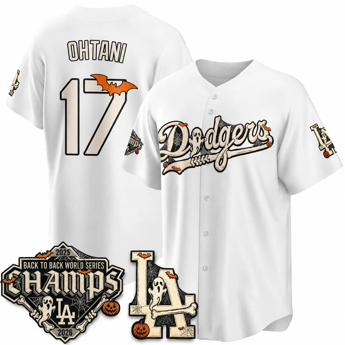 Los Angeles Dodgers #17 Shohei Ohtani White Halloween 2026 Baseball Jersey