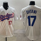 Los Angeles Dodgers #17 Shohei Ohtani White With American Flag Patch Limited Stitched Baseball Jersey