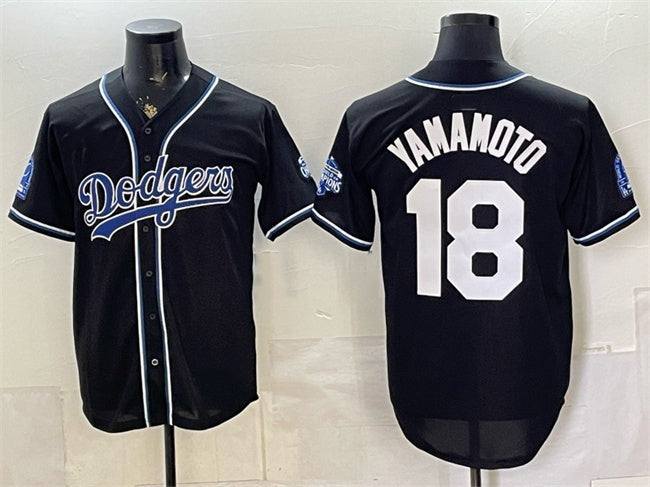 Los Angeles Dodgers #18 Yoshinobu Yamamoto B2B Champs 2026 Black Out Style Vapor Limited Stitched Jersey