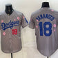 Los Angeles Dodgers #18 Yoshinobu Yamamoto Grey 2025 Tokyo Series Limited Stitched Jersey