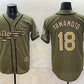 Los Angeles Dodgers #18 Yoshinobu Yamamoto Olive 2026 Armed Forces Day Stitched Jersey