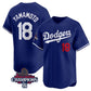 Los Angeles Dodgers #18 Yoshinobu Yamamoto Royal 2024 World Series Champions Alternate Limited Stitched Baseball Jersey