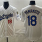 Los Angeles Dodgers #18 Yoshinobu Yamamoto White 2026 Gold Collection 9x & B2B Champs Patch Stitched Baseball Jersey