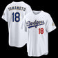 Los Angeles Dodgers #18 Yoshinobu Yamamoto White 2026 Gold Collection Stadium Stitched Baseball Jersey