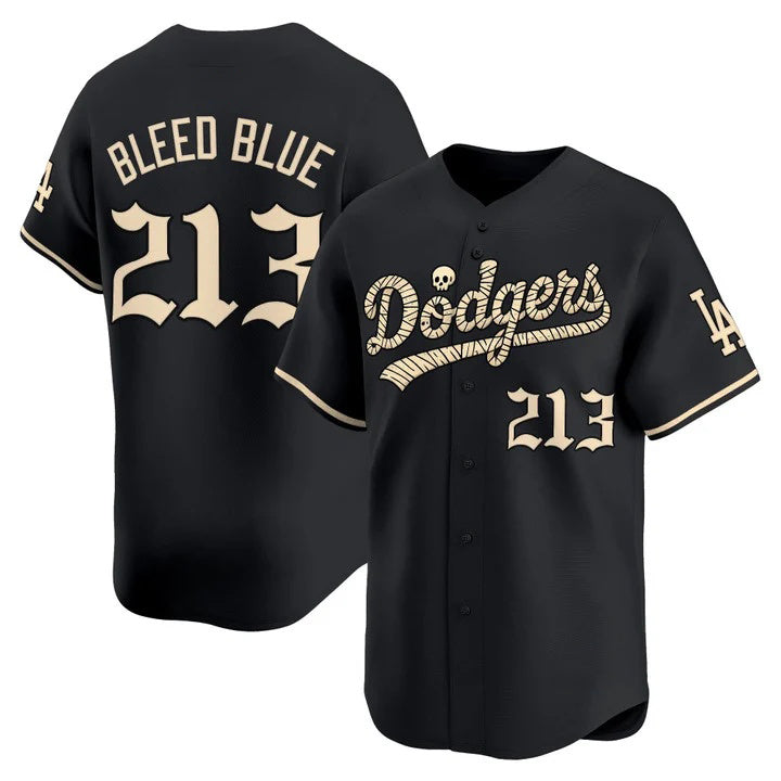 Los Angeles Dodgers #213 Bleed Blue Black 'Halloween Mummy Edition' Premier Limited Stitched Baseball Jersey