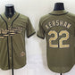 Los Angeles Dodgers #22 Clayton Kershaw Olive 2026 Armed Forces Day Stitched Jersey