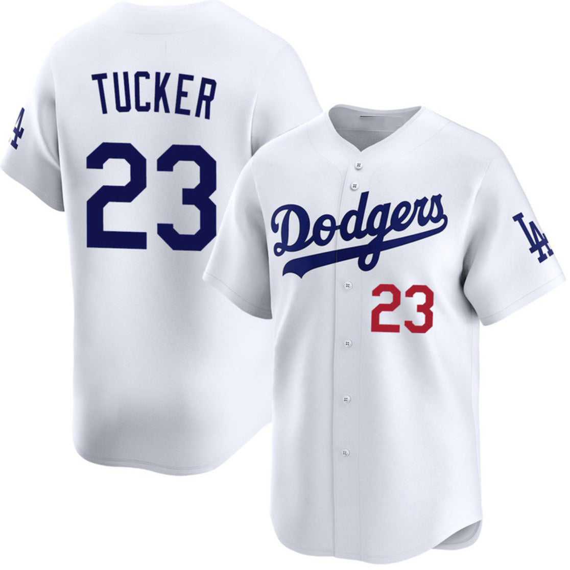 Los Angeles Dodgers #23 Kyle Tucker White 2026 Home Limited Stitched Baseball Jersey