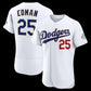 Los Angeles Dodgers #25 Tommy Edman White 2026 Gold Collection Authentic Stitched Baseball Jersey