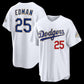 Los Angeles Dodgers #25 Tommy Edman White 2026 Gold Collection Stadium Stitched Baseball Jersey