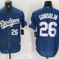 Los Angeles Dodgers #26 Tony Gonsolin Navy Blue Pinstripe Stitched Cool Base Baseball Jerseys