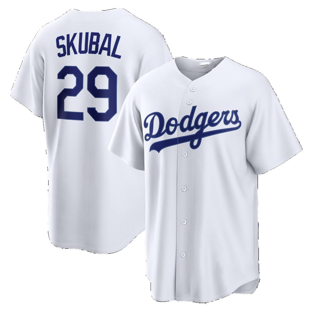 Los Angeles Dodgers #29 Tarik Skubal Home Replica Jersey - White Baseball Jersey