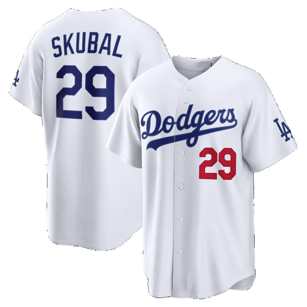 Los Angeles Dodgers #29 Tarik Skubal Home Stadium Jersey - White Baseball Jersey