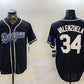 Los Angeles Dodgers #34 Fernando Valenzuela Black Authentic Collection Stitched Baseball Jersey