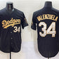 Los Angeles Dodgers #34 Fernando Valenzuela Black Gold Limited Stitched Baseball Jersey